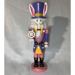 White Rabbit Nutcracker Alice Wonderland Fantasy Christmas Decor "I'm late!" 14"